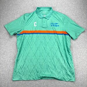 Macron Polo Shirt Men XL Mint Green Golf PGA Jr. League Short Sleeve Performance